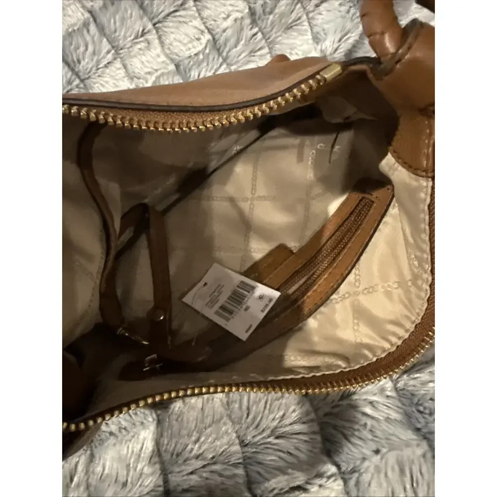 NWT Michael Kors Lexington Pebbled Leather Shoulder Handbag Luggage Color Purse